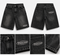 PineCrest Drop 001 Black Acid Wash embroided jorts